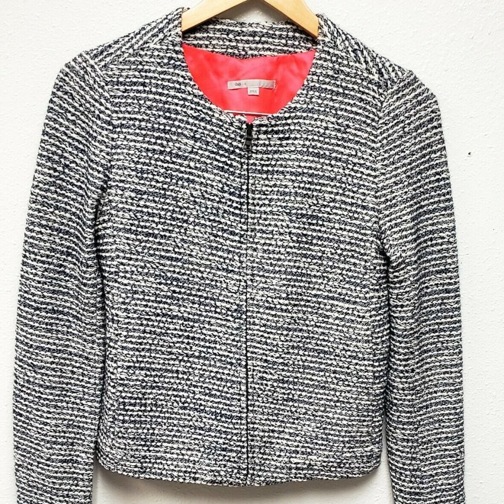 GAP Blue and White Bouncle Tweed Jacket Size 2